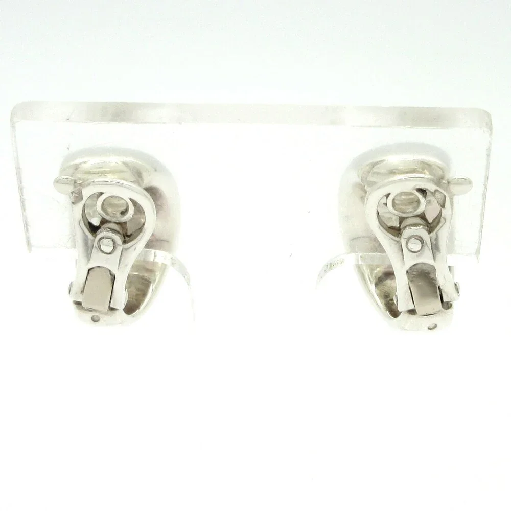 Hermès Selle Clip On Earrings Silver Gold